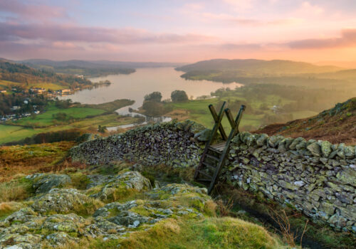 Beautiful,Sunset,Over,Windermere,In,The,Lake,District,With,A